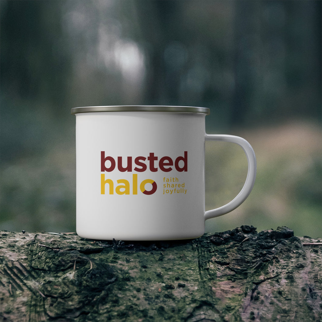 Busted Halo Enamel Camping Mug